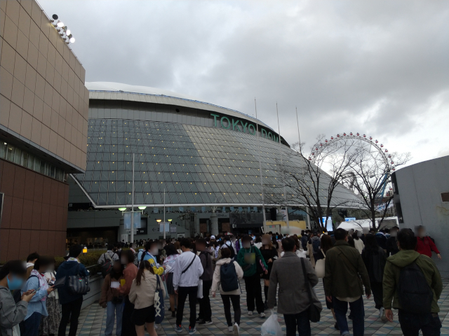 2022年3月の東京ドーム。ライブ前の風景。